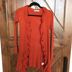 Ruffle Sweater rust orange